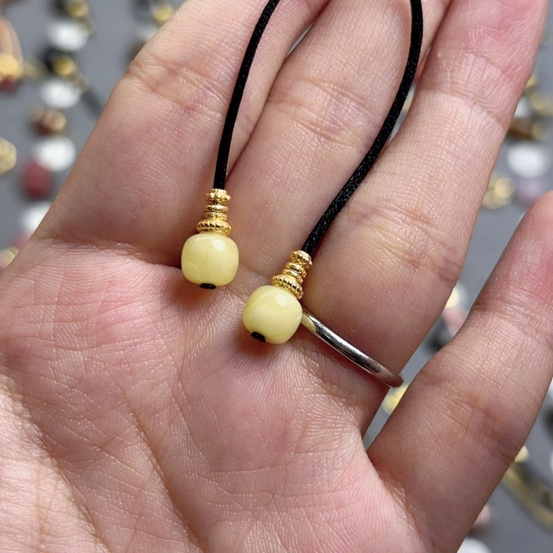 未镶嵌蜜蜡裸石弟子珠