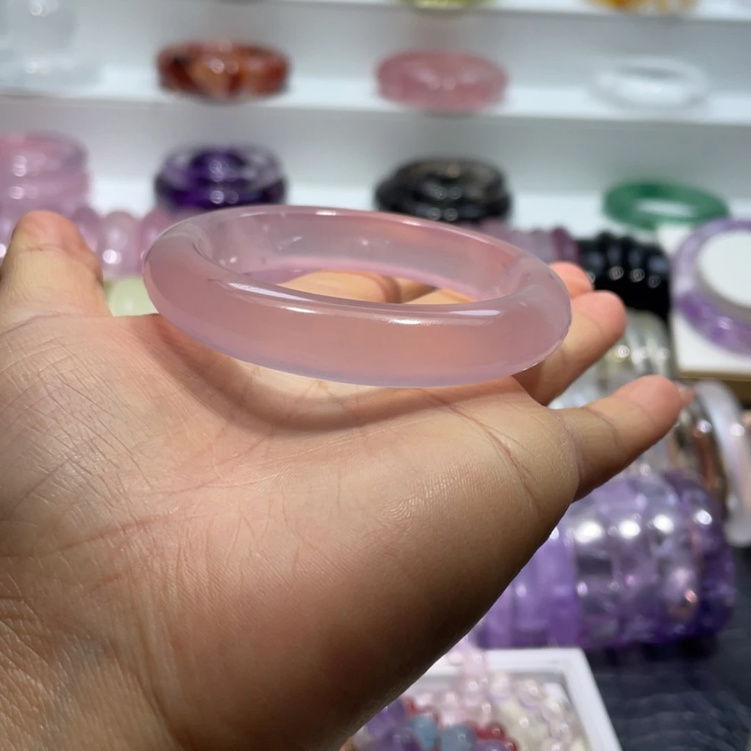 水晶手镯53.6圈口17号未镶嵌