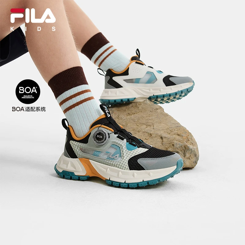 【新款猎豹跑鞋】斐乐儿童2025夏季透气中大童儿童户外鞋K55B522502