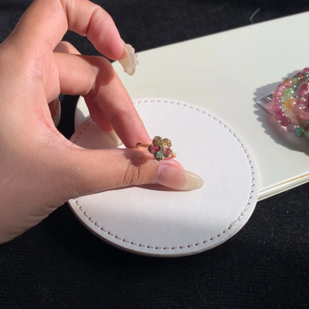 银S925镶嵌戒指碧玺碧玺