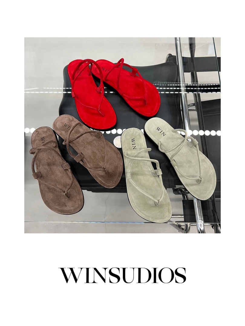 半路【WIN小众定制款】韩式简约人字拖两穿凉拖