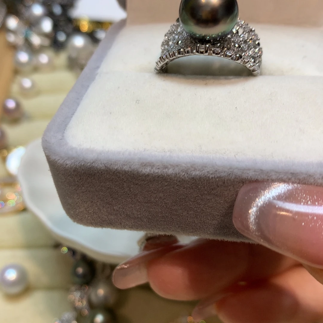 海水珍珠耳饰银S925镶嵌