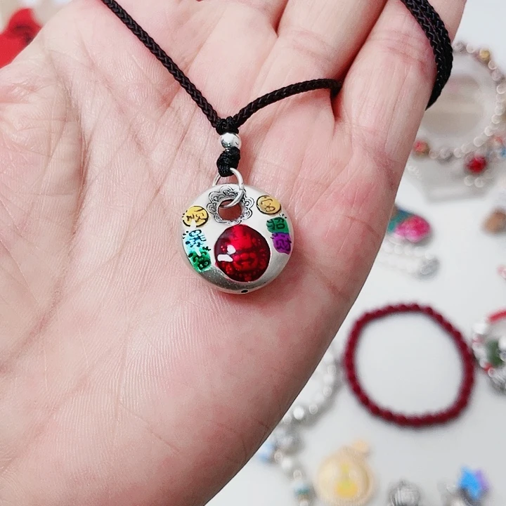 珐琅吊坠足银黄财吊坠