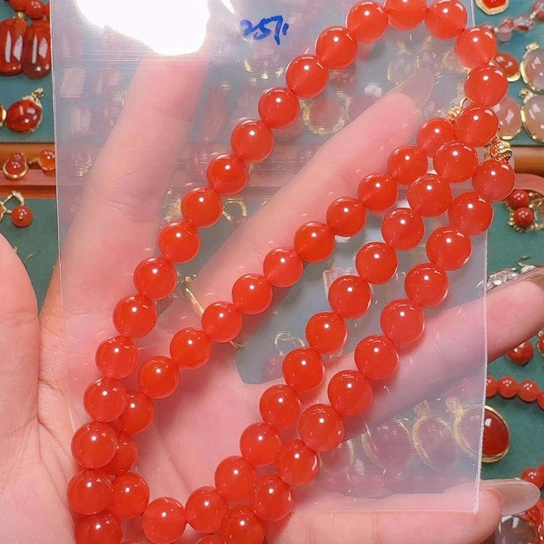 南红玛瑙银S925镶嵌8+