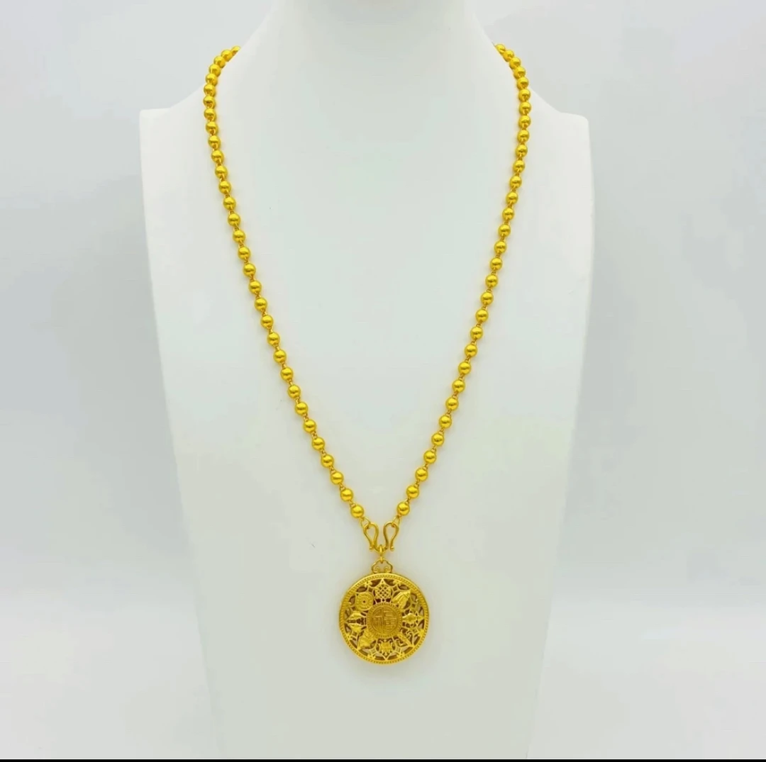 合金项链 4mm珠链➕罗盘