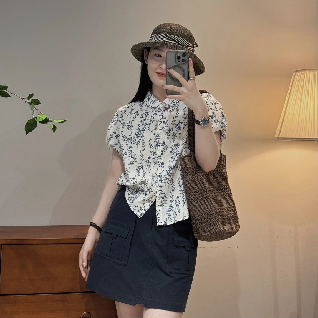 今婷印花衬衫女外穿2025新款爆款洋气上衣夏季开衫衬衣M25218324