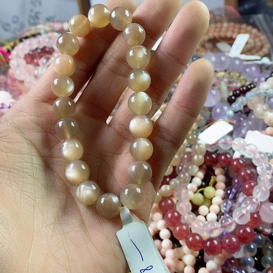 玛瑙/玉髓珠宝半成品合金月****晴一条天然A55