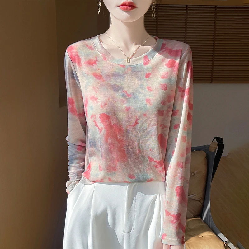 【现货宠粉】新款女圆领长袖显瘦套头小众百搭夏季亲肤打底T恤上衣