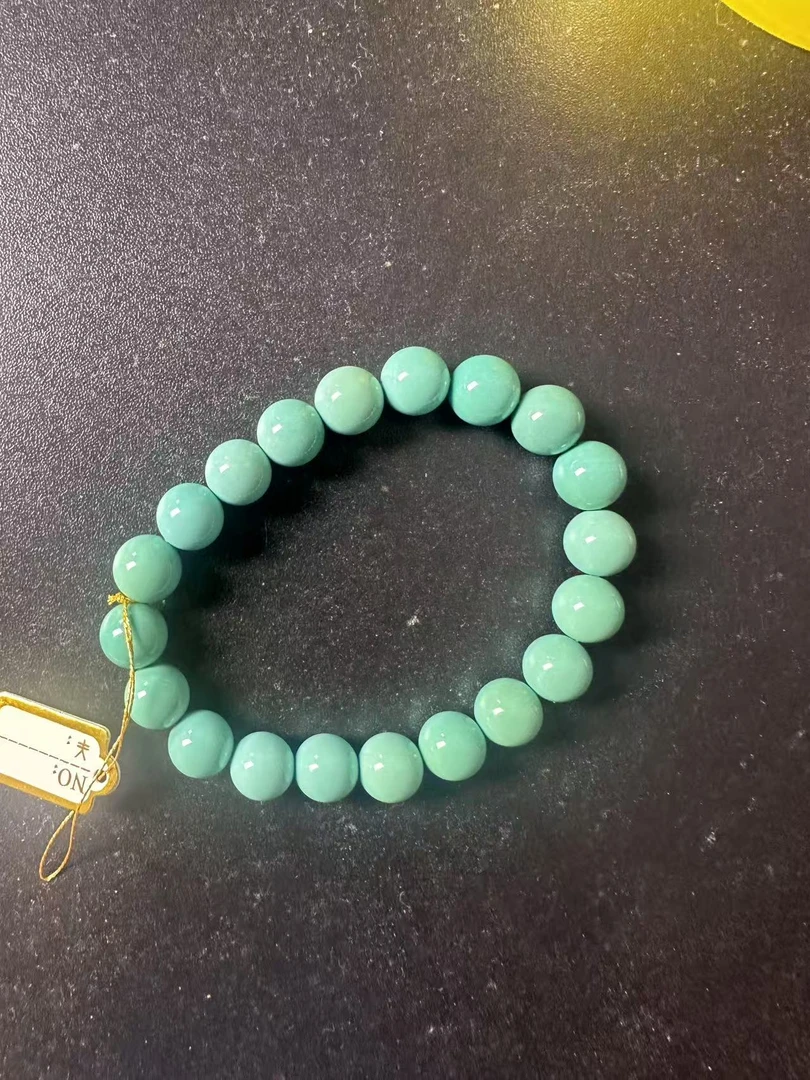天然绿松石圆珠手串8500