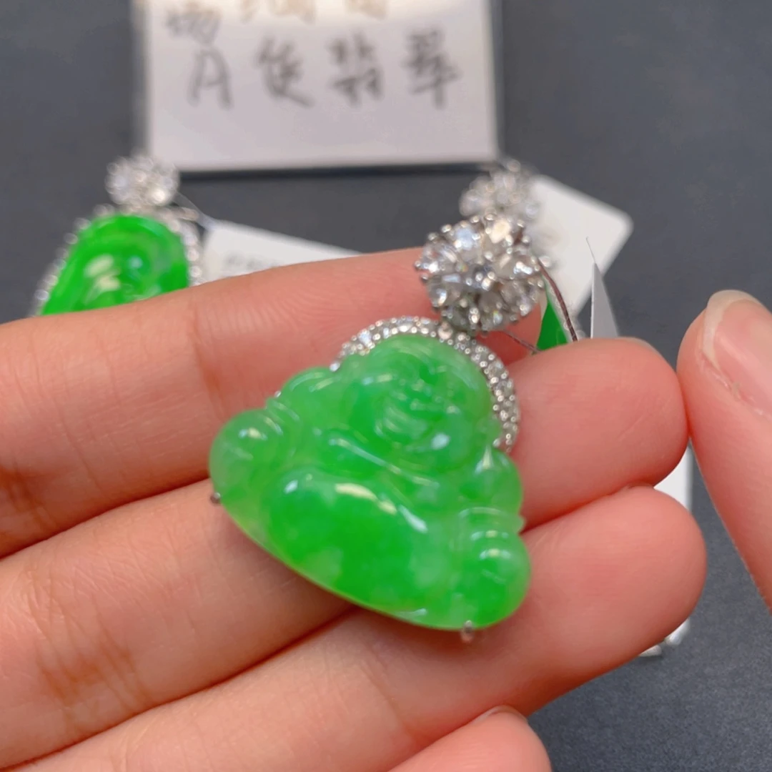 翡翠银S925镶嵌吊坠(不含链)