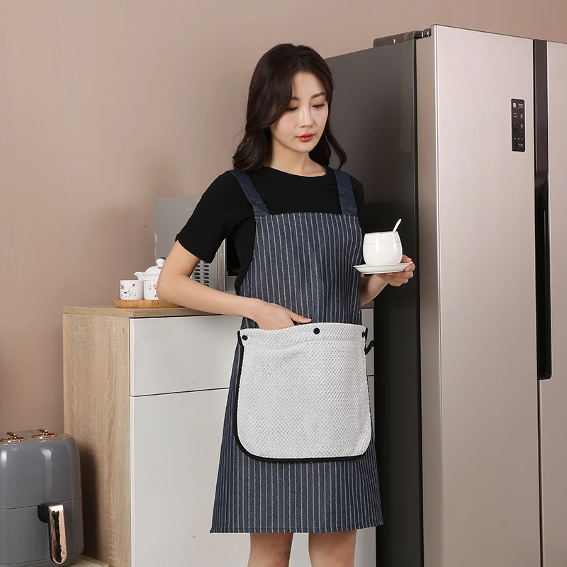 可擦手围裙厨房家用新款防脏高级感年轻款女做饭餐饮专用水油男士