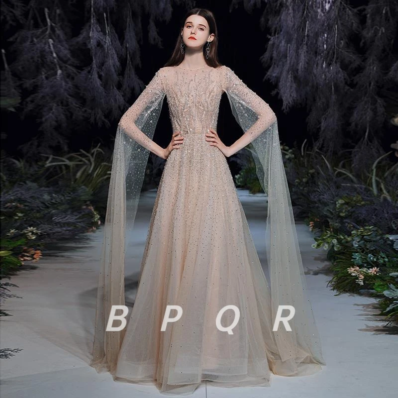 BPQR高端奢华会晚礼服裙女绝美高级感宴会重工钉珠镶钻高定大气仙