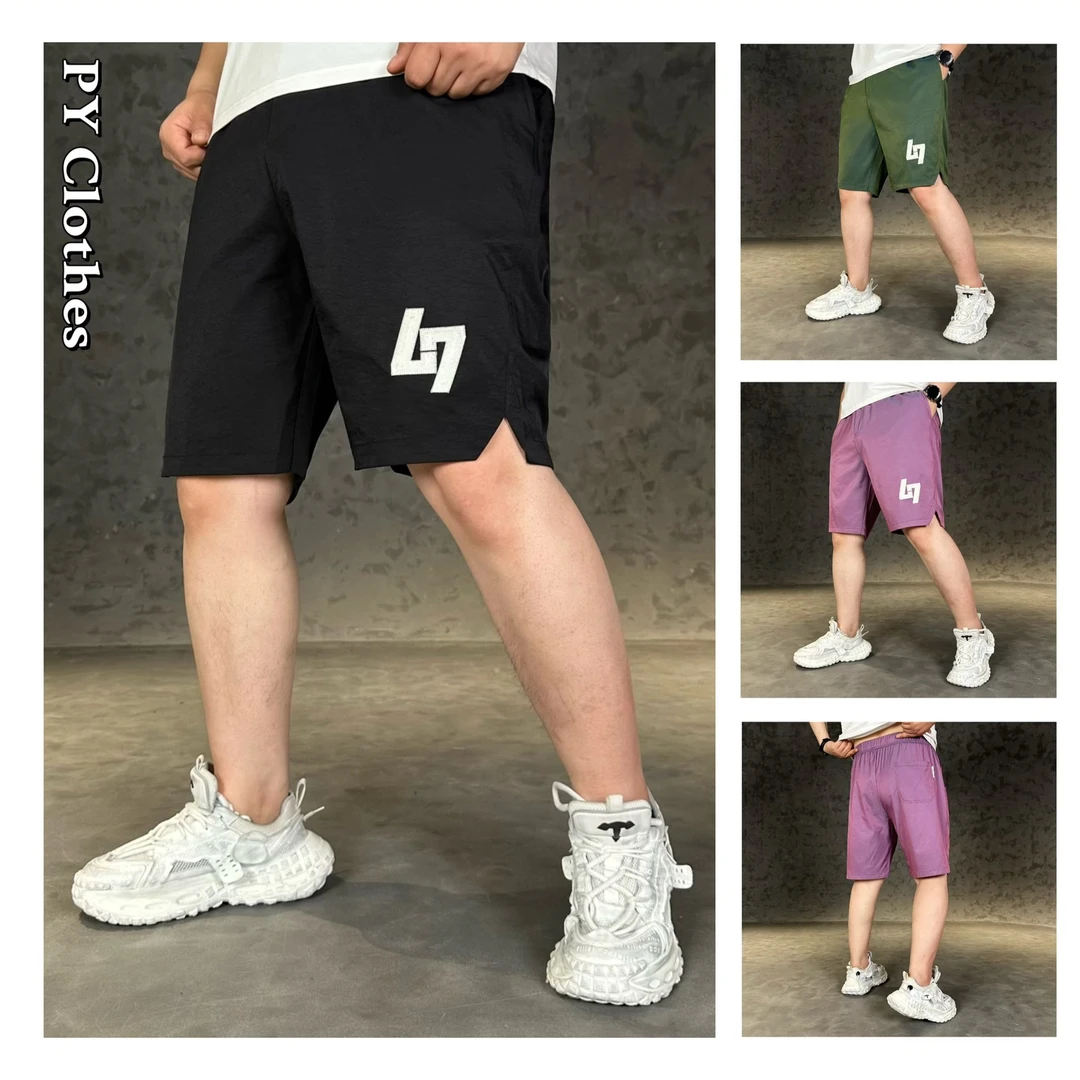 胖语大码男装 2025夏季新款潮牌镭射炫彩渐变色速干短裤99991#S