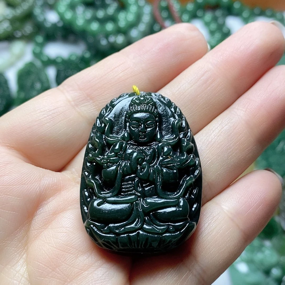 吊坠(不含链)未镶嵌和田玉（青玉）