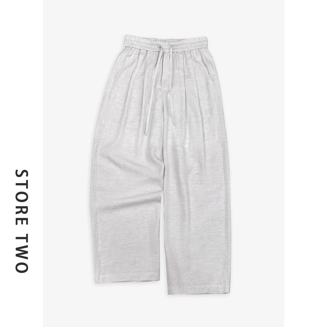 【清仓】“天丝亚麻”新贵老钱风 夏日轻盈透气廓形直筒百搭休闲裤