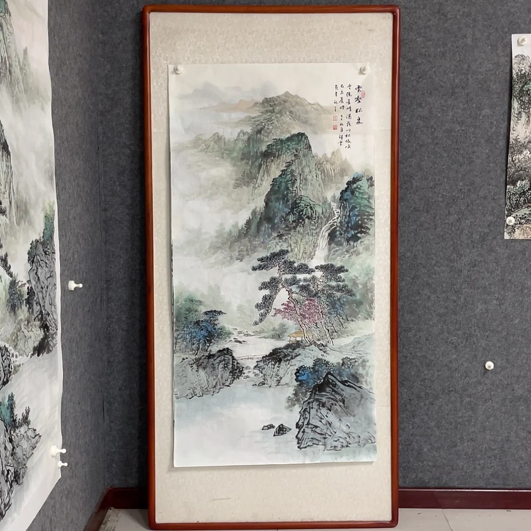 国画四尺138.69画芯 不带框 带合影 捡漏