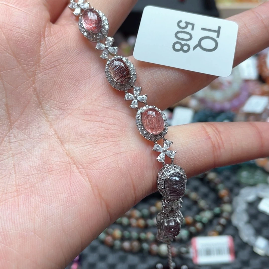 水晶手串银S925镶嵌手串