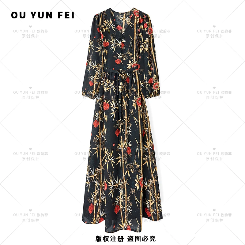 气质连衣裙夏季新款显瘦穿搭轻奢女装洋气高级长裙F1958