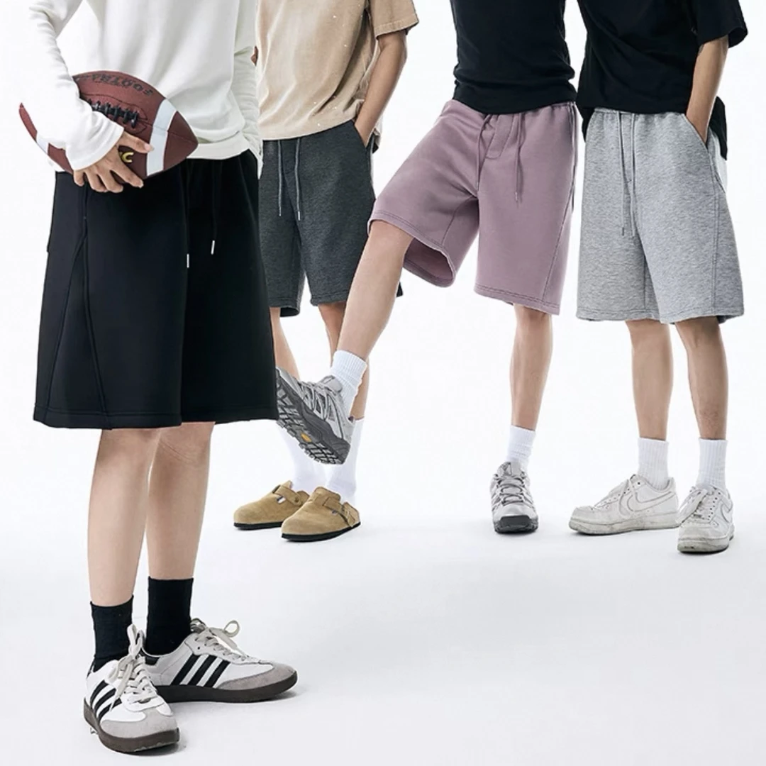 夏季重磅美式休闲短裤男女夏季潮牌宽松百搭卫裤-25267