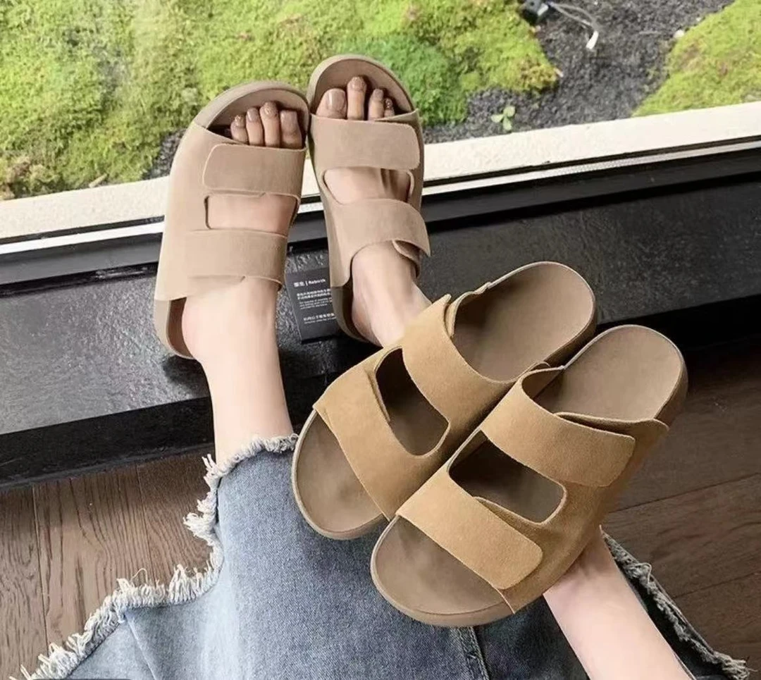 魔术贴博肯拖鞋女夏季外穿一脚蹬软底平底运动休闲拖鞋788