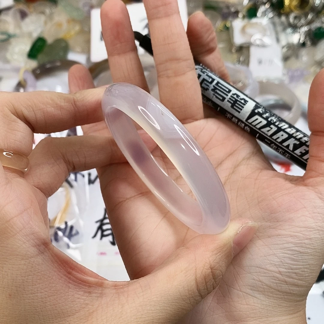 玛瑙/玉髓未镶嵌手镯A505。53.4圈