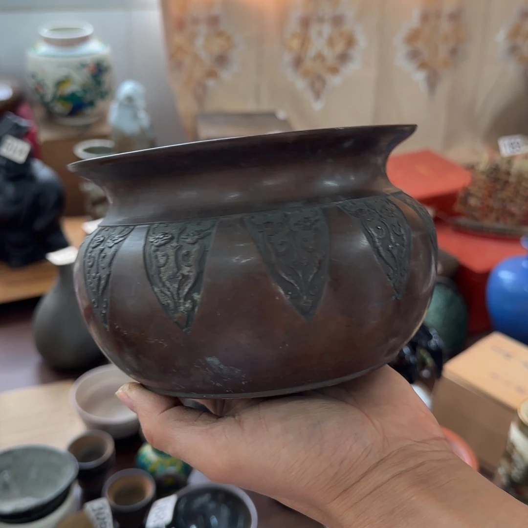 瓷片瓷片中古回流孤品一件铜建水