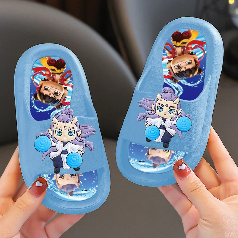 儿童防滑拖鞋哪吒联名款女童夏季宝宝凉鞋卡通浴室洗澡软底透气