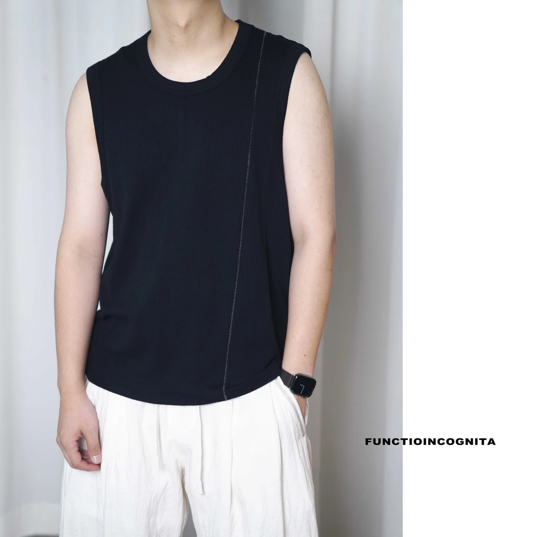 Functioincognita【肌理感明线背心】舒适透气 夏日清爽单品