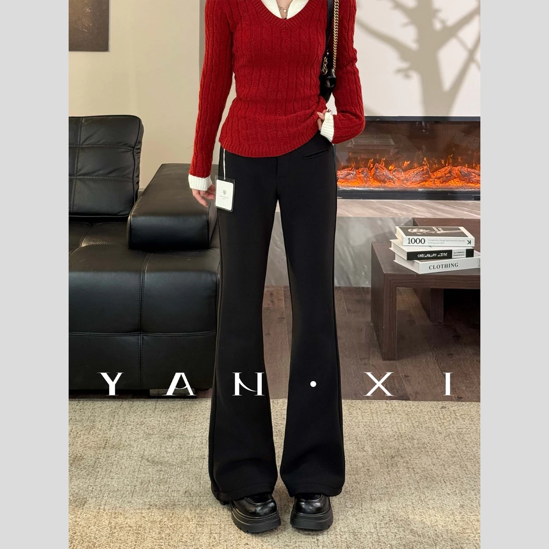 【言希】设计感韩版微喇裤高腰显瘦休闲垂感长裤YXD5XXK7044