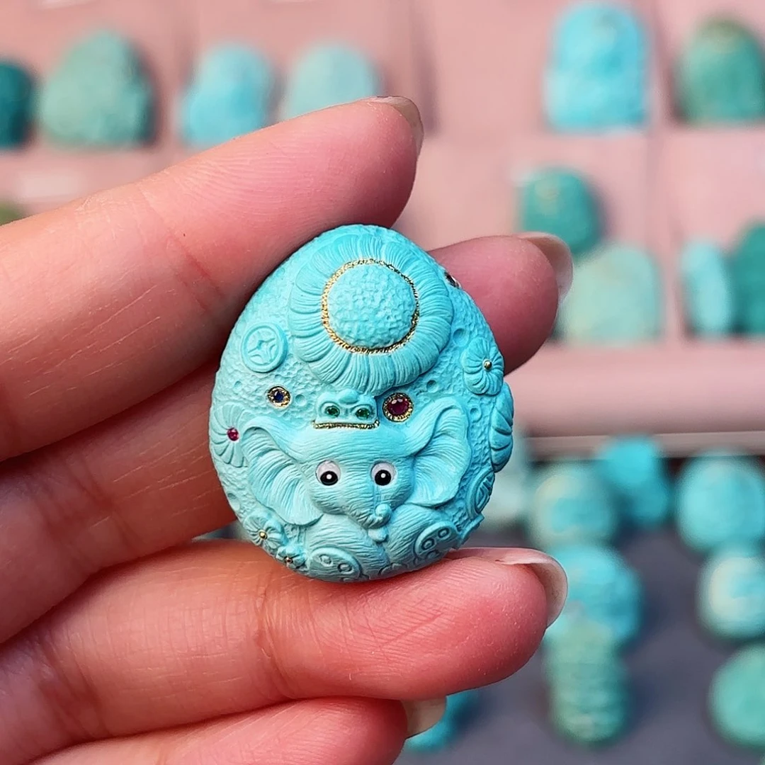 绿松石配饰未镶嵌暴*龙