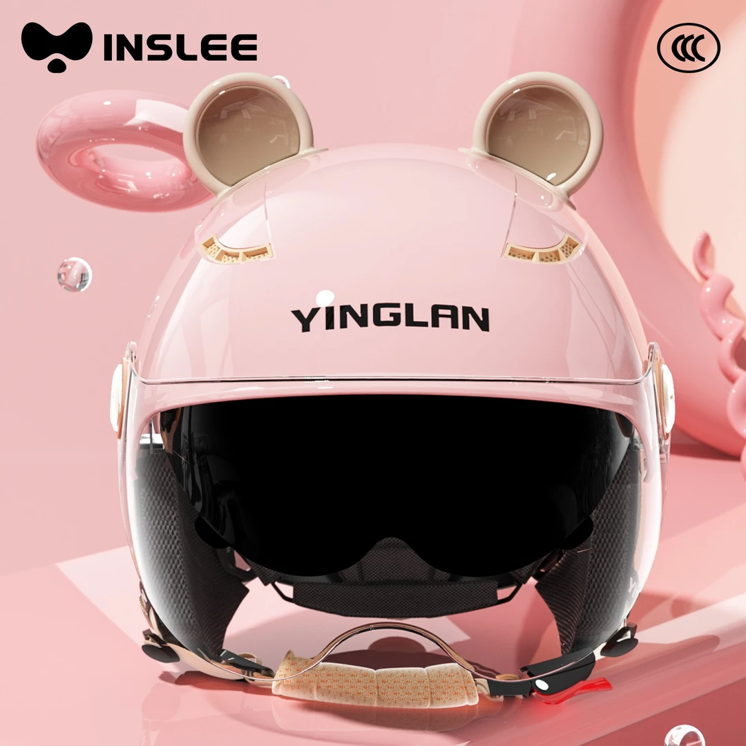 营缆头盔电动车女士款四季通用不压头发3c认证可爱冬季保暖安全帽