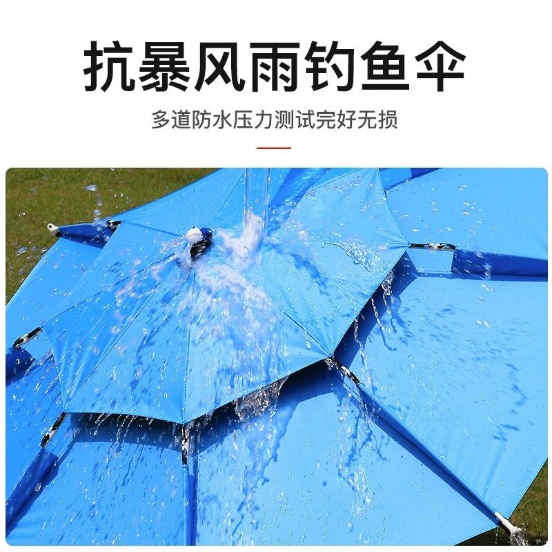 2023新款大钓伞加厚黑胶钓鱼伞拐杖伞手杖伞防暴雨遮阳伞折叠