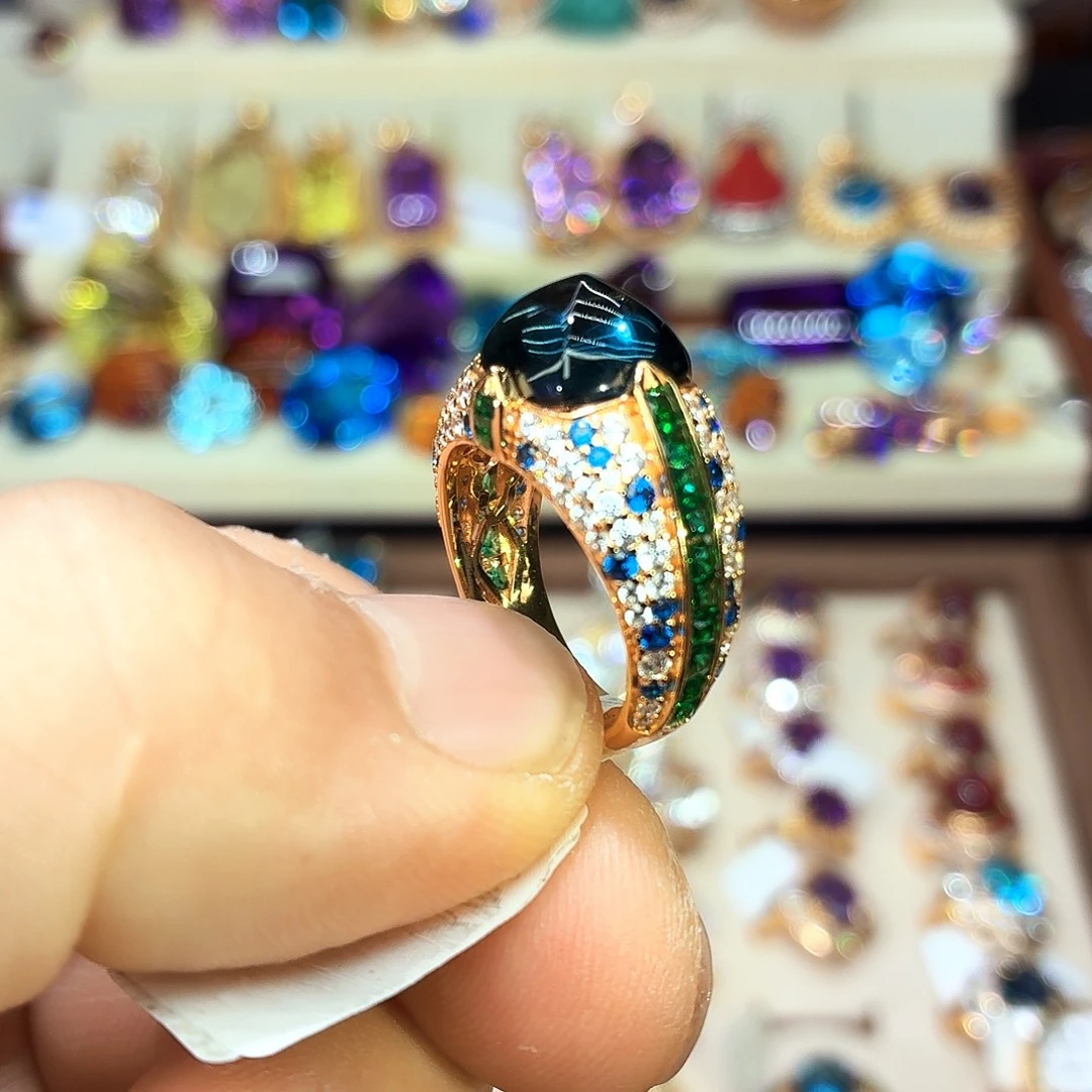 戒指银S925镶嵌托帕石