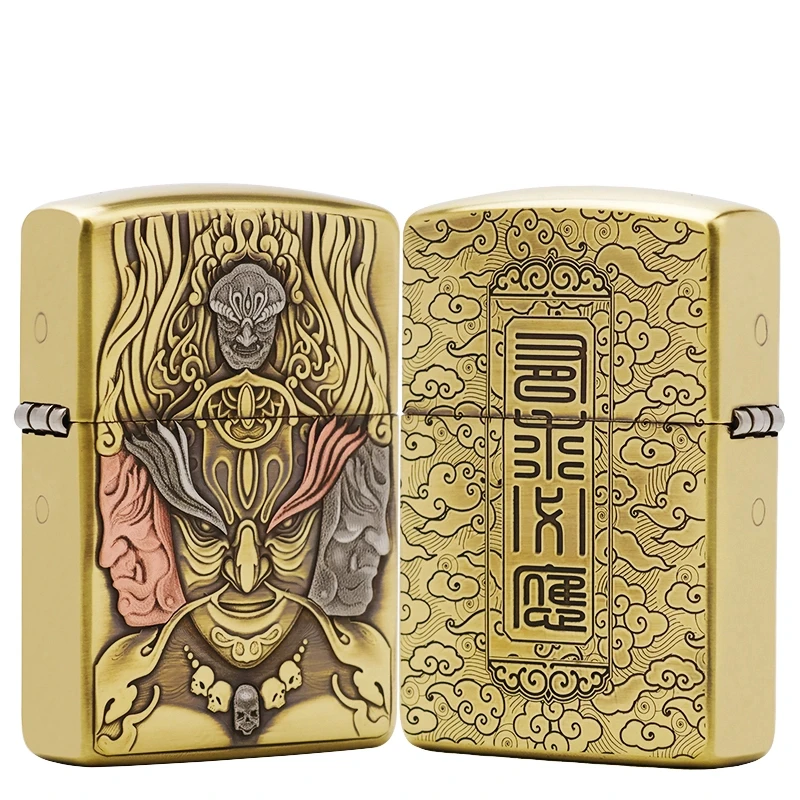ZIPPO正品打火机/ 四面佛-黄铜盔甲雕刻DY9902DK【俊昊】
