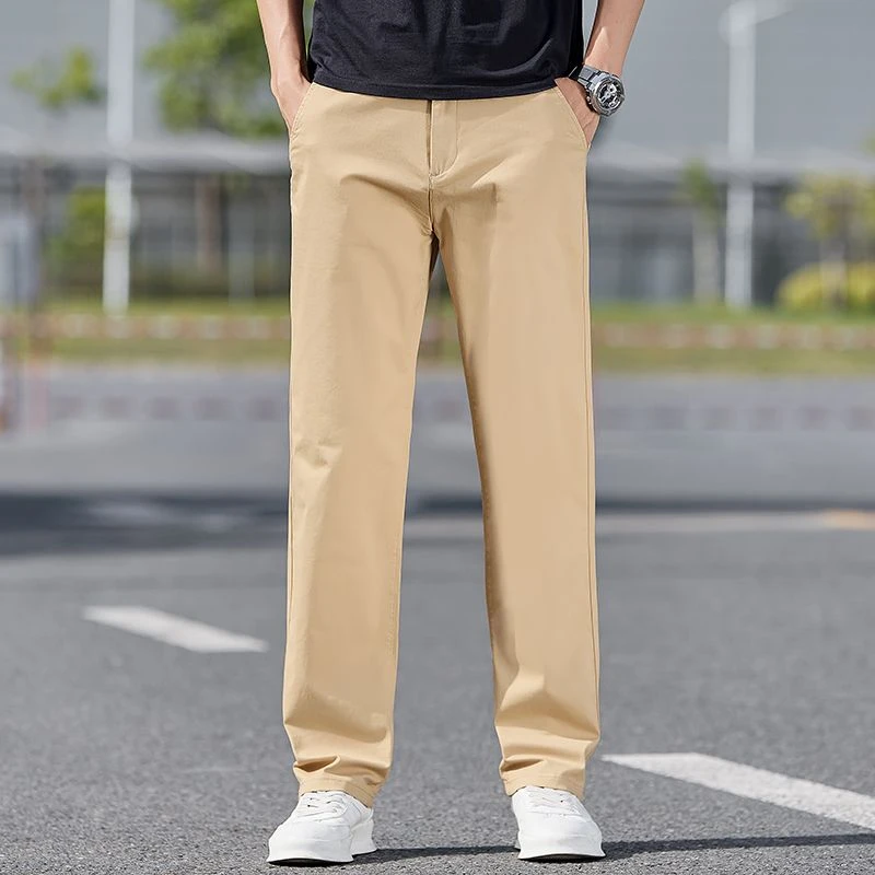 2025春季主推款男士修身直筒纯棉弹力百搭透气休闲裤