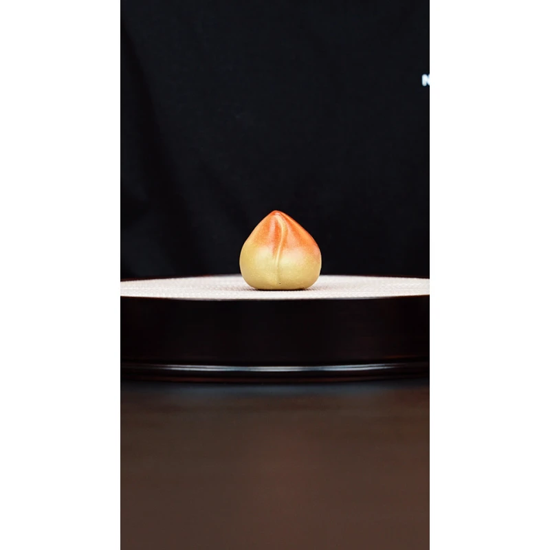 宜兴紫砂 寿桃黄金段