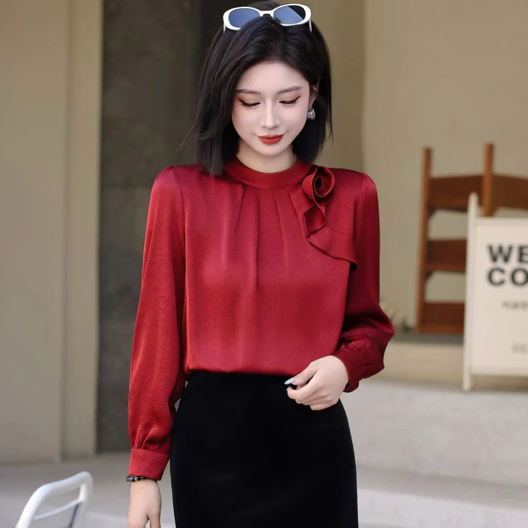 【如蝶服饰】2025款显瘦气质洋气秋季减龄时尚多巴胺新款长袖衬衫-1