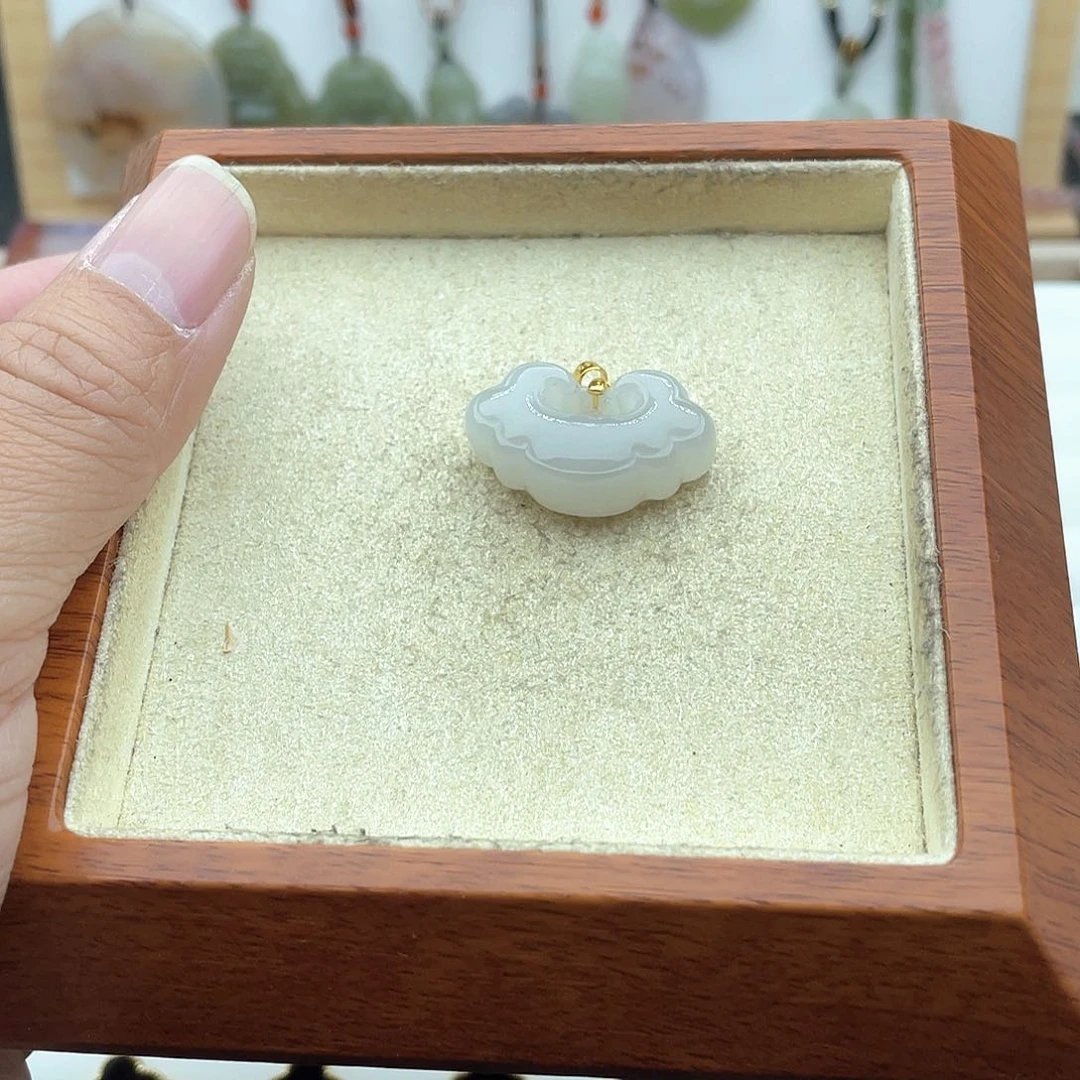 和田玉吊坠(不含链)银S925镶嵌
