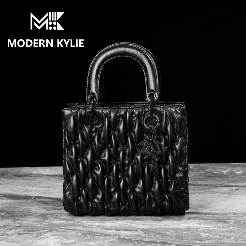 戴妃大牌百搭高级感真皮包菱格小香风高级感休闲黑色轻奢时尚H880