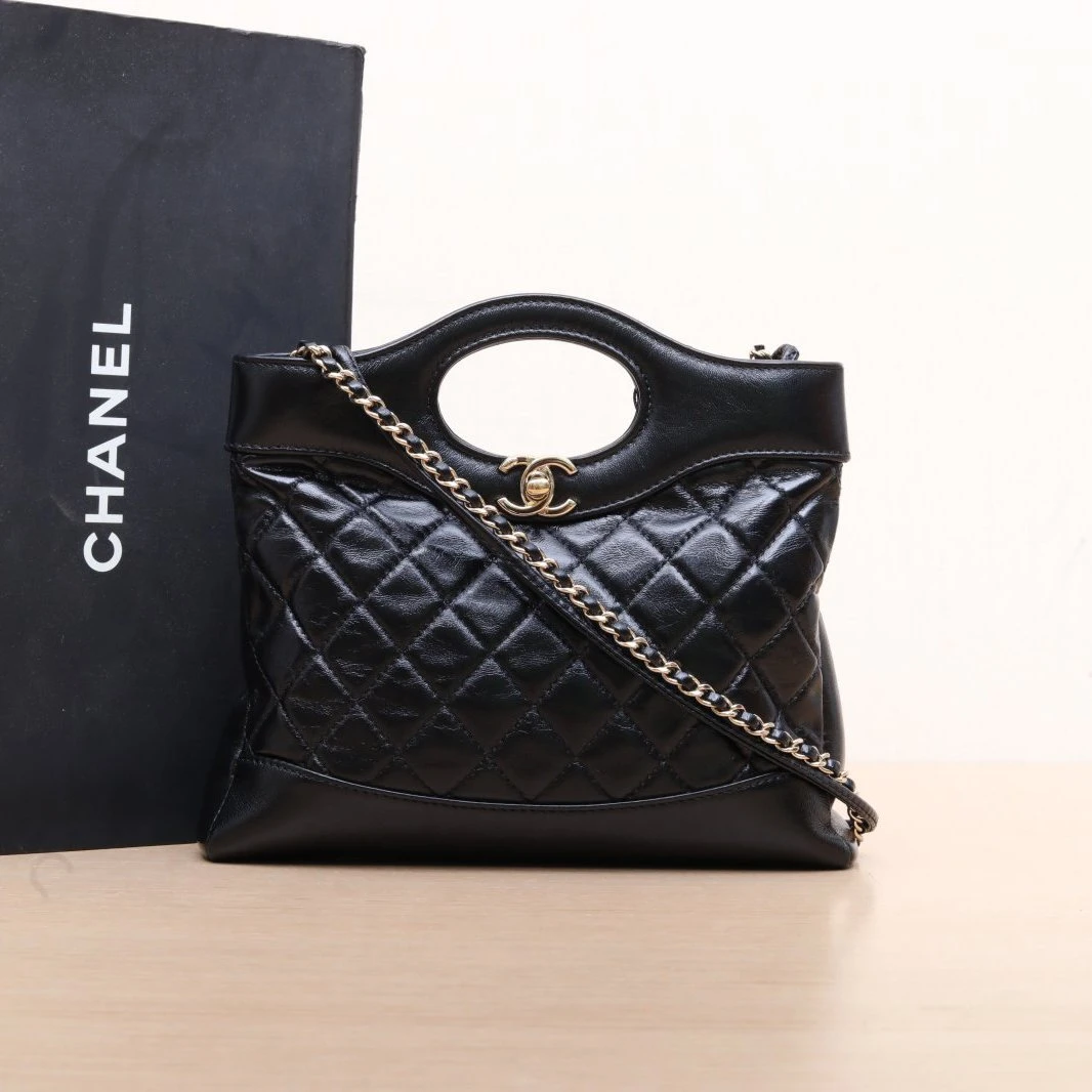 99新 Chanel/香奈儿 【双双】31Bag Mini 22cm 黑色 皮革S 芯片