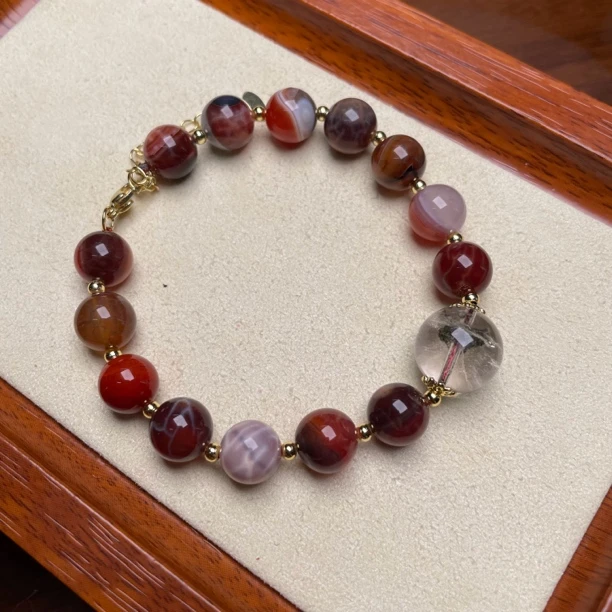 【艺品堂】情缘 10mm龙纹-赤血手链-设计款 达人