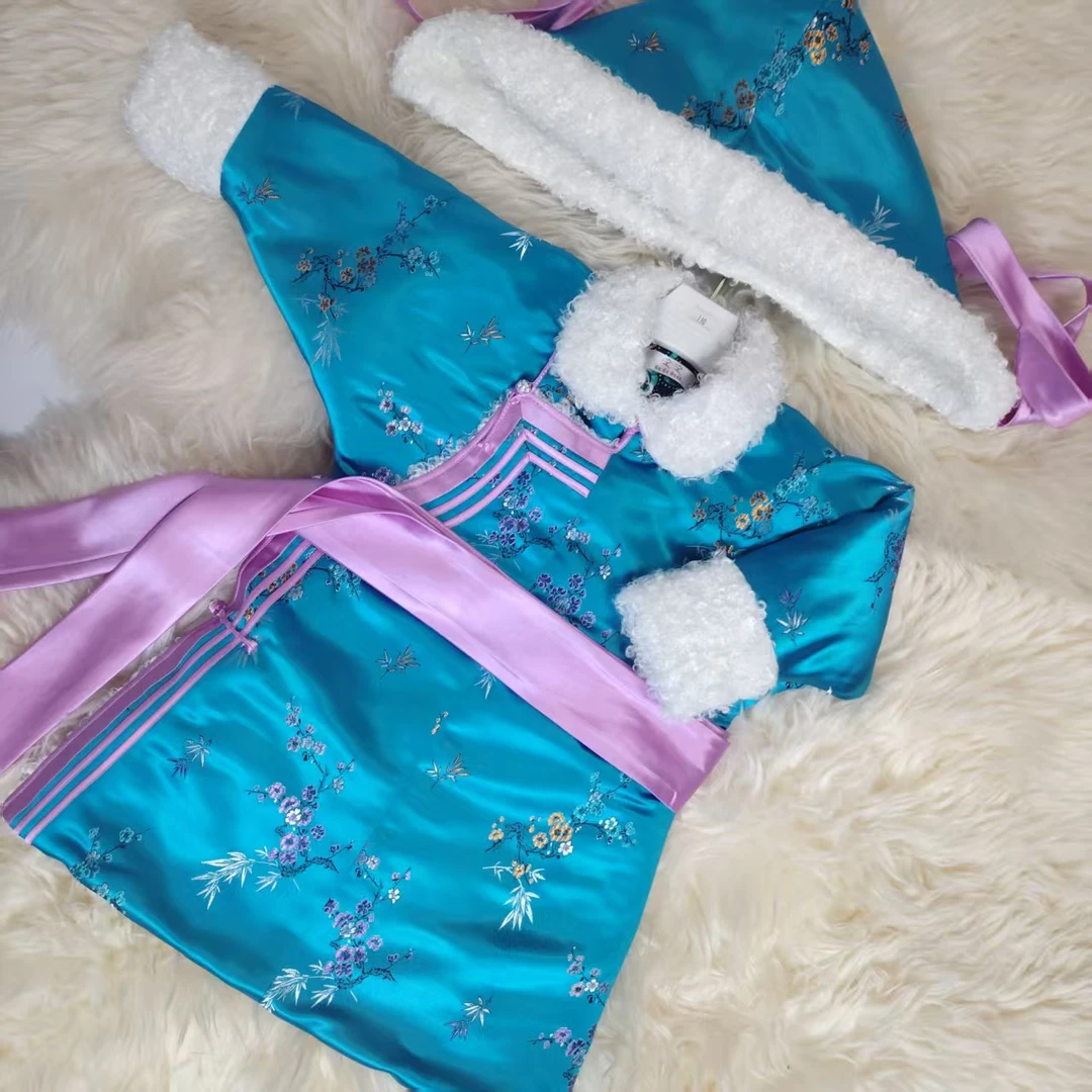 儿童民族风冬季蒙古袍