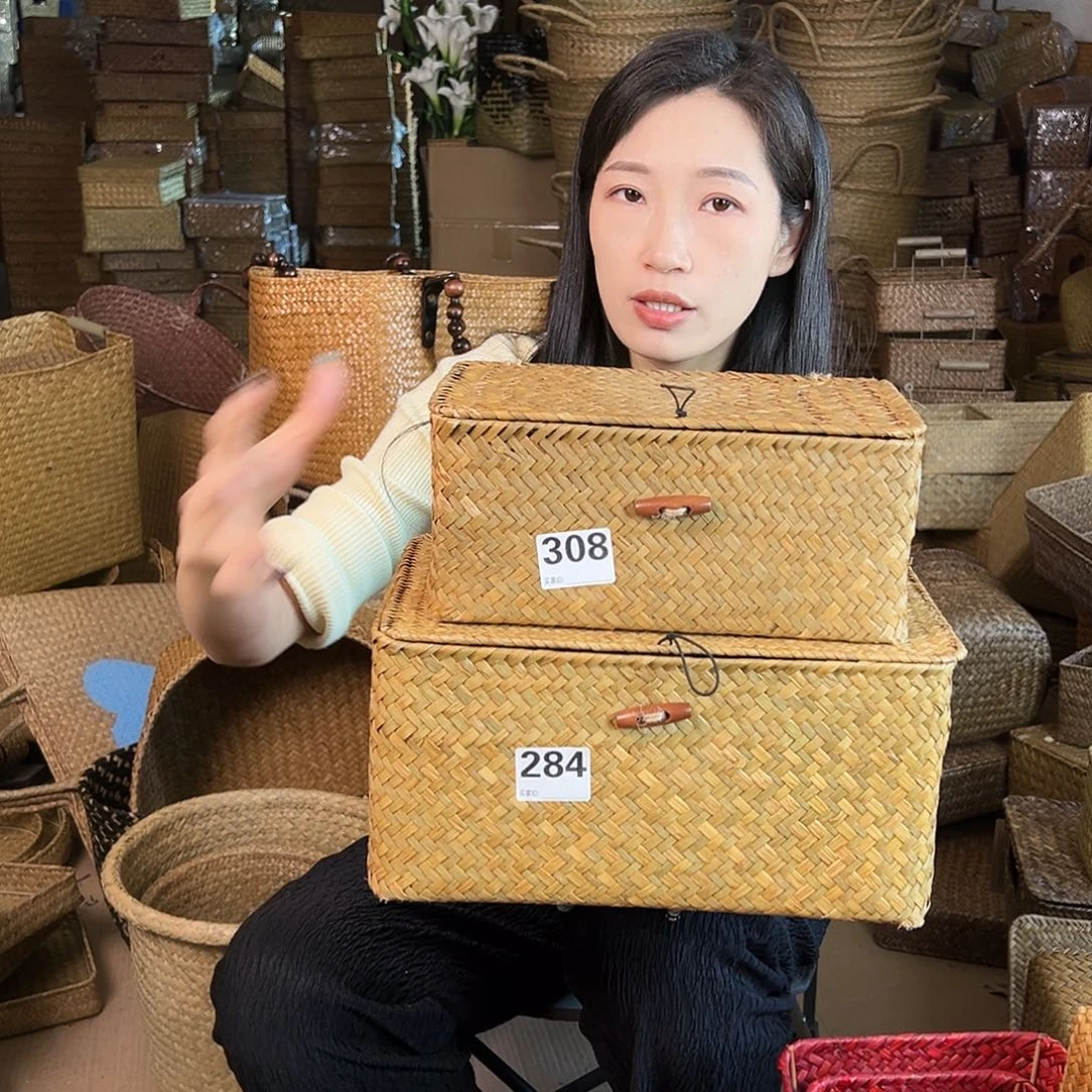 草编包/草编收纳盒带瑕疵