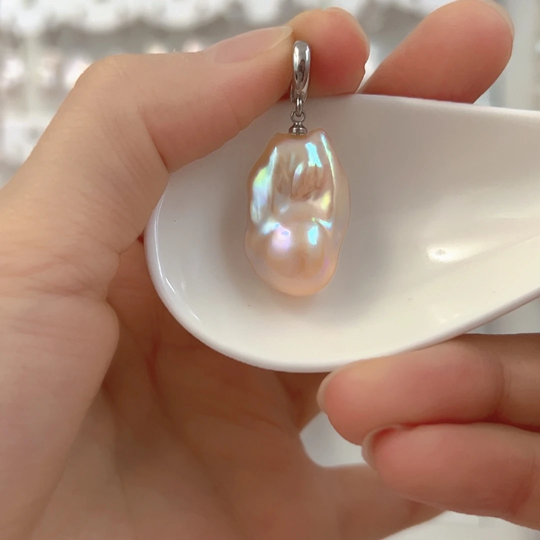 淡水珍珠银S925镶嵌颈饰