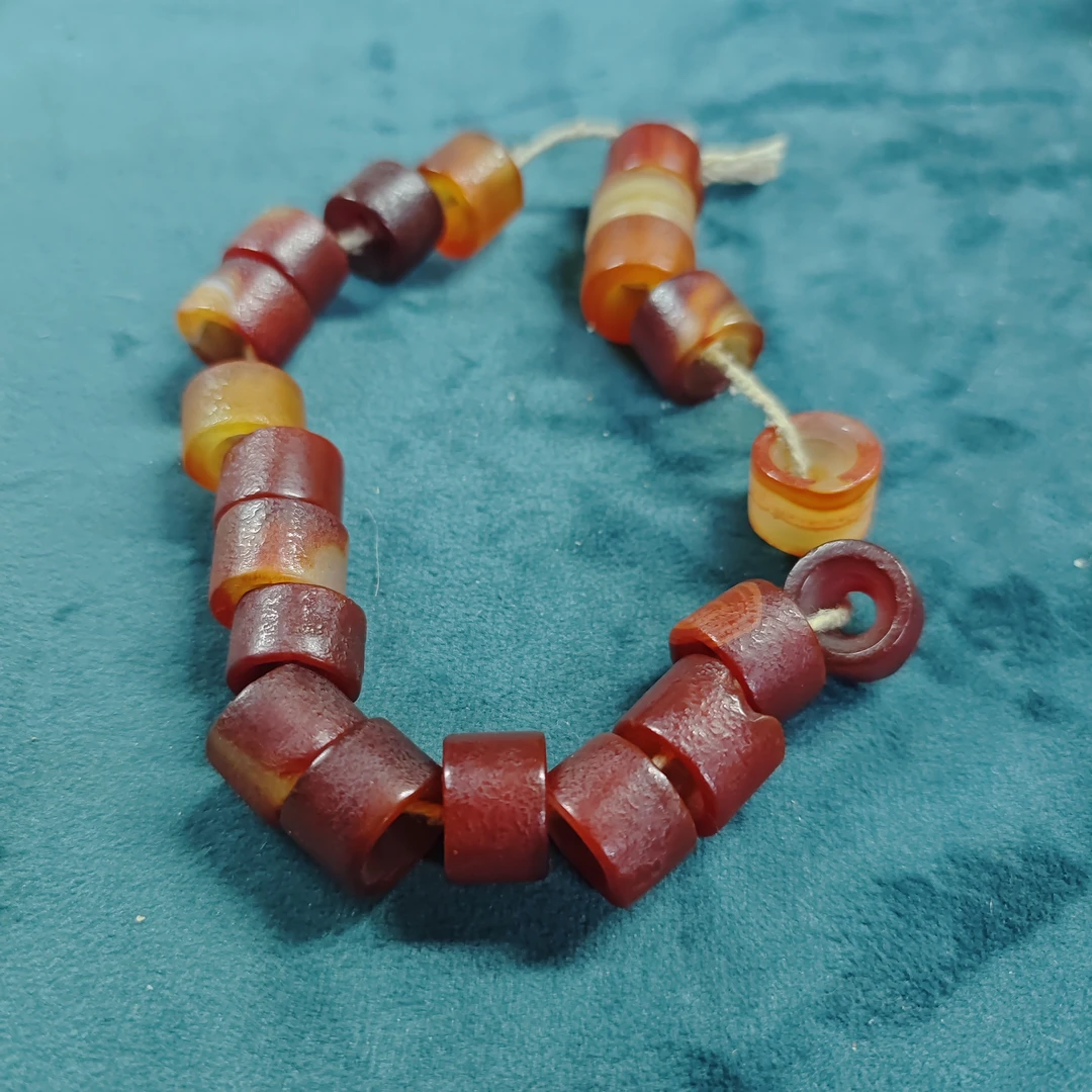 玛瑙珠子手串棱形复古手工气质老型