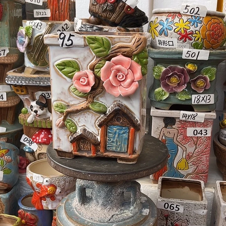 粗陶材质多肉花盆