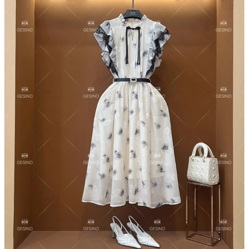 【G】春夏丨设计师轻奢法式印花女士连衣裙 CX-2024532