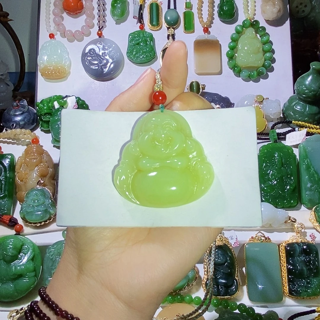 和田玉未镶嵌颈饰超厚14