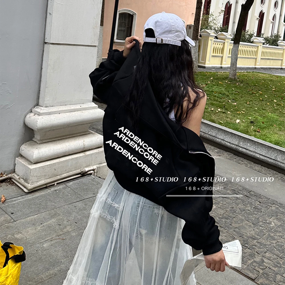 连帽高腰短款卫衣外套女2025新款爆款春秋洋气拉链开衫高级感上衣