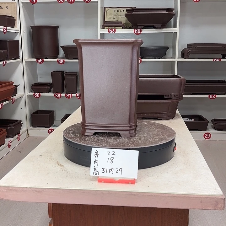 紫砂花盆切角千筒